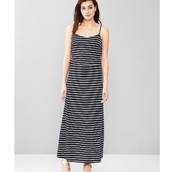 gap striped maxi dress